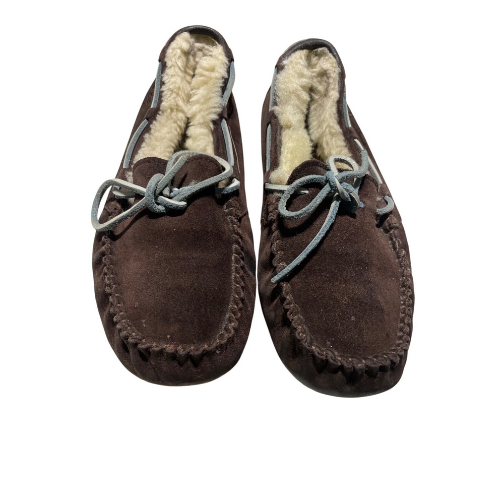 UGG Australia Dakota Suede Moccasin Slippers Brown‎ Shearling Womens 8 5612